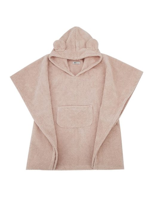 EKO Poncso pamutból kapucnival és fülekkel 75x120 cm - Powder pink