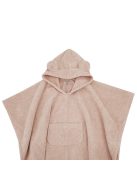 EKO Poncso pamutból kapucnival és fülekkel 75x120 cm - Powder pink
