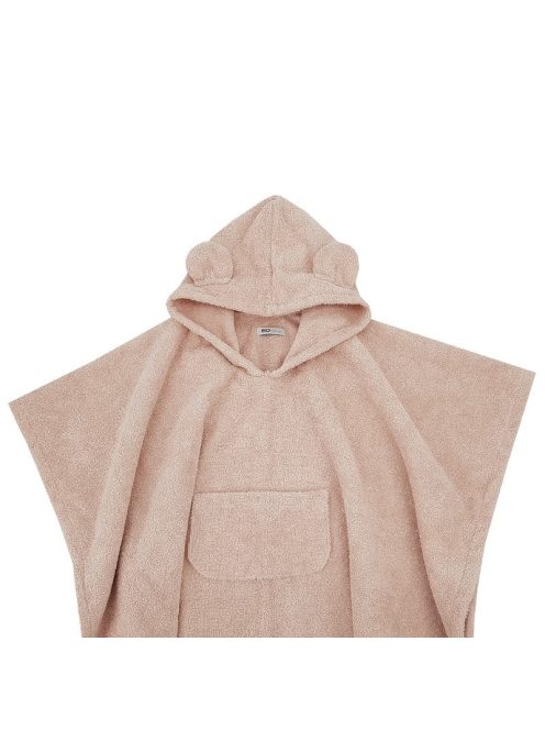 EKO Poncso pamutból kapucnival és fülekkel 75x120 cm - Powder pink