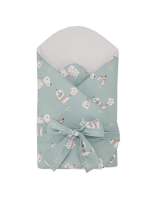 EKO Bebújós takaró pamutból kókusz kivehető betéttel és masnival 75x75 cm - Dogs Mint