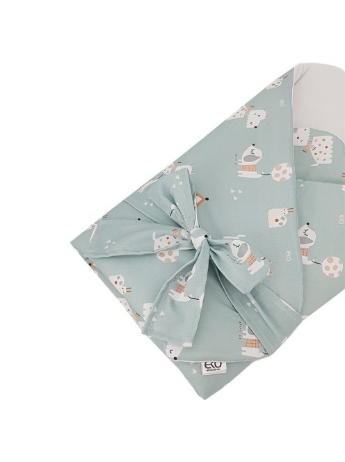 EKO Bebújós takaró pamutból kókusz kivehető betéttel és masnival 75x75 cm - Dogs Mint