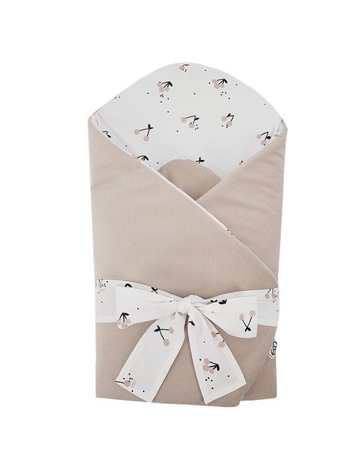 EKO takaró pamutból velúrral és kókusz belsővel masnival 75x75cm - Cherry