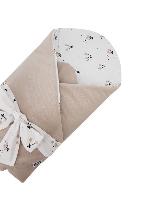 EKO takaró pamutból velúrral és kókusz belsővel masnival 75x75cm - Cherry