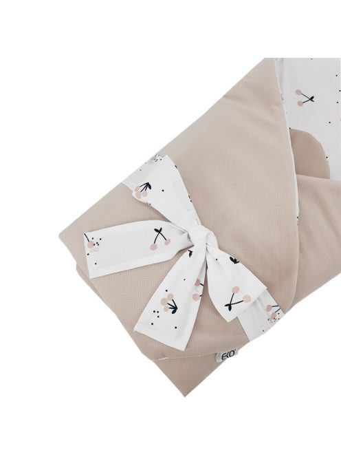 EKO takaró pamutból velúrral és kókusz belsővel masnival 75x75cm - Cherry