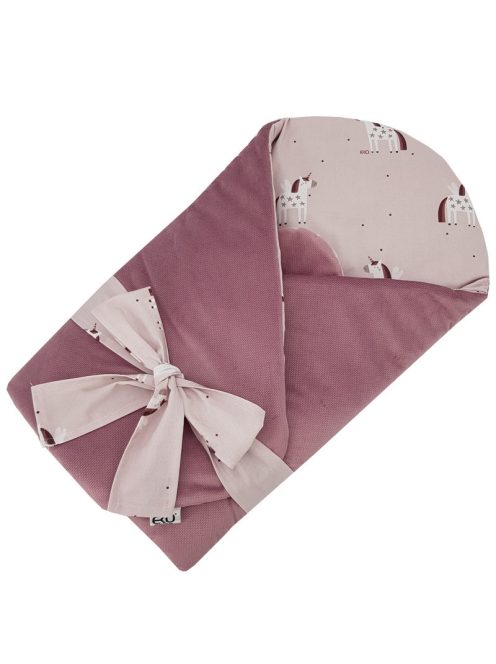 EKO takaró pamutból velúrral és kókusz belsővel masnival 75x75cm - Unicorn