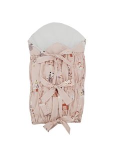   EKO Bebújós takaró fűzős kókusz kivehető betéttel 75x75 cm - My farm Powder pink