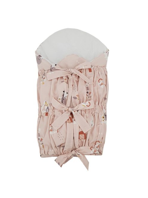 EKO Bebújós takaró fűzős kókusz kivehető betéttel 75x75 cm - My farm Powder pink