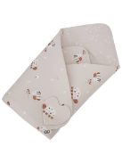 EKO Csecsemőkendő pamut kétoldalas 75x75 cm - Bees Stars Beige