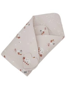   EKO Csecsemőkendő pamut kétoldalas 75x75 cm - Bees Stars Beige