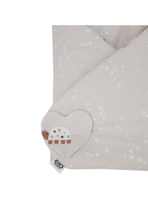 EKO Csecsemőkendő pamut kétoldalas 75x75 cm - Bees Stars Beige