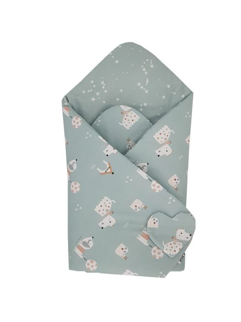 EKO Kifordítható pamut pólya Dogs Stars 75x75 cm - Mint