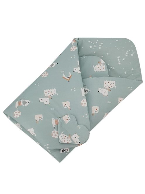 EKO Kifordítható pamut pólya Dogs Stars 75x75 cm - Mint