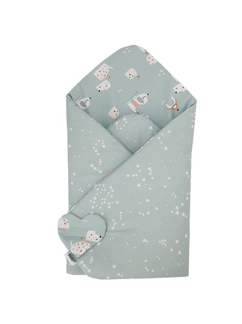 EKO Kifordítható pamut pólya Dogs Stars 75x75 cm - Mint