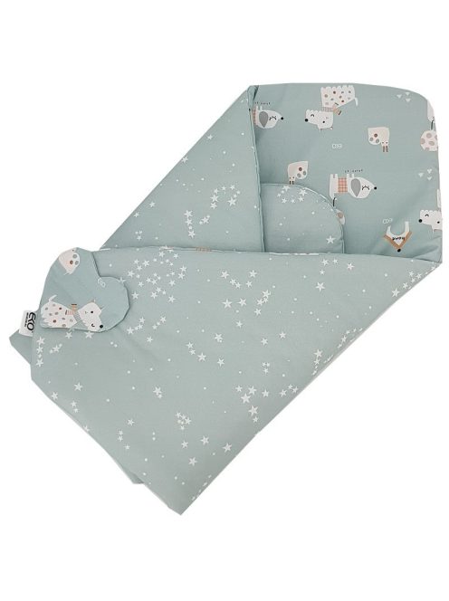 EKO Kifordítható pamut pólya Dogs Stars 75x75 cm - Mint