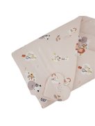 EKO takaró pamut kétoldalas My farm 75x75 cm - Powder pink