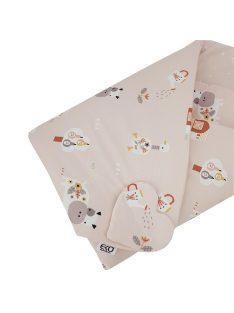 EKO takaró pamut kétoldalas My farm 75x75 cm - Powder pink