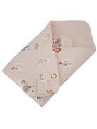 EKO takaró pamut kétoldalas My farm 75x75 cm - Powder pink