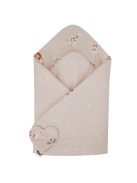 EKO takaró pamut kétoldalas My farm 75x75 cm - Powder pink