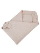 EKO takaró pamut kétoldalas My farm 75x75 cm - Powder pink