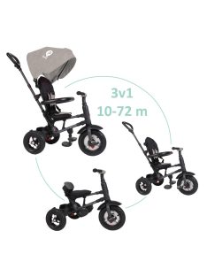   QPLAY Tricikli Rito air gel (Gumi) Grey, életkor 10-72 hónap