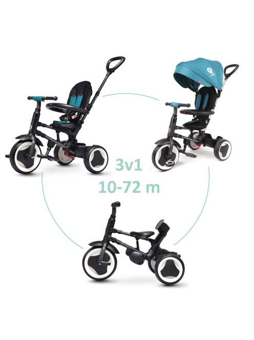 QPLAY Tricikli Rito eva Green-blue, életkor 10-72 hónap