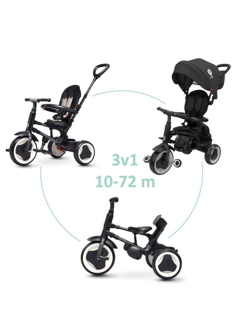 QPLAY Tricikli Rito eva plus Black, életkor 10-72 hónap
