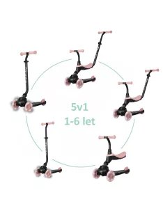   Qplay Sema Evo roller 3az1ben 1-6 éves kor 50 kg-ig - Coral Pink