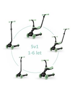   QPLAY futóbicikli / roller Sema Evo LED fényekkel Jade Green, kor 1 - 6 év, 50 kg-ig