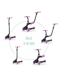   QPLAY futóbicikli/roller Sema Evo LED fényekkel Violet, kor 1 - 6 év, 50 kg-ig