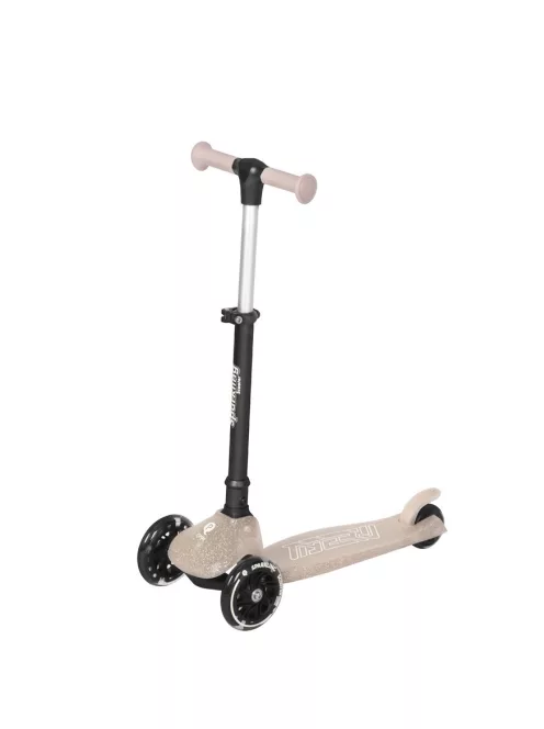 QPlay Sparkling gyerek roller LED világító kerekekkel - Nude Pink