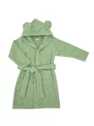 EKO Köntös pamutból kapucnival és fülekkel méret 80-86 - Olive green