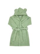 EKO Köntös pamutból kapucnival és fülekkel Olive green méret L 80-86