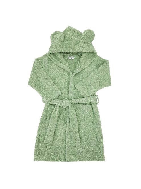 EKO Köntös pamutból kapucnival és fülekkel Olive green méret L 80-86