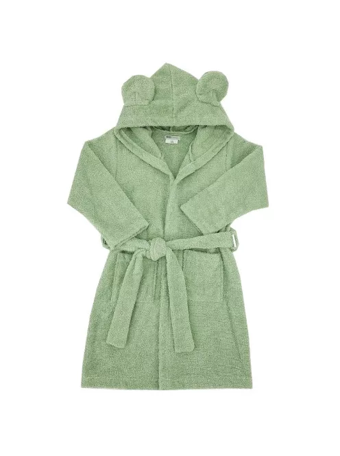 EKO Köntös pamutból kapucnival és fülekkel méret 80-86 - Olive green
