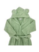 EKO Köntös pamutból kapucnival és fülekkel Olive green méret L 80-86