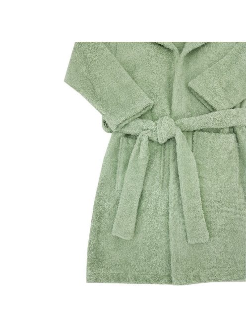EKO Köntös pamutból kapucnival és fülekkel Olive green méret L 80-86