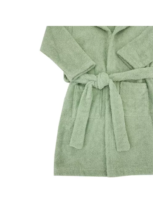 EKO Köntös pamutból kapucnival és fülekkel méret 80-86 - Olive green