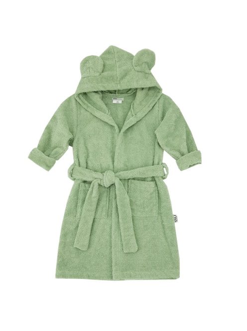 EKO Köntös pamutból kapucnival és fülekkel Olive green méret L 80-86