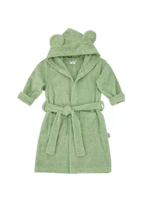 EKO Köntös pamutból kapucnival és fülekkel méret 80-86 - Olive green