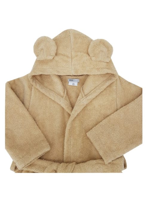 EKO Köntös pamutból kapucnival és fülekkel Beige méret S 92-98