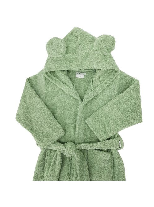 EKO Köntös pamutból kapucnival és fülekkel méret 92-98 - Olive green