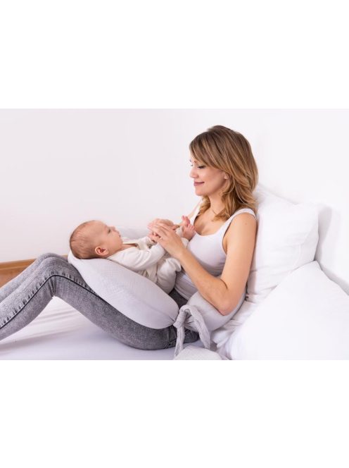 BABYMATEX Moon szoptatós párna muszlin 260 cm - világosszürke
