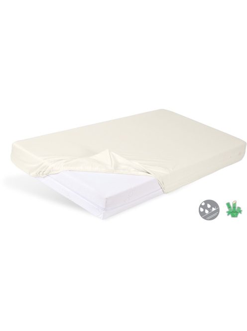 BABYMATEX Gumis vízálló lepedő Bamboo 60x120 cm - világos bézs