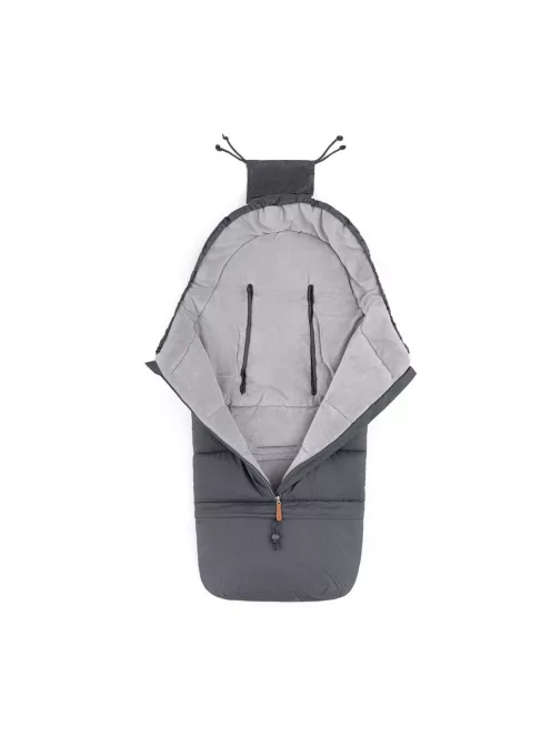 PETITE&MARS Téli szett Jibot 3in1 bundazsák + kézmelegítő kesztyű babakocsira Jasie Charcoal Grey