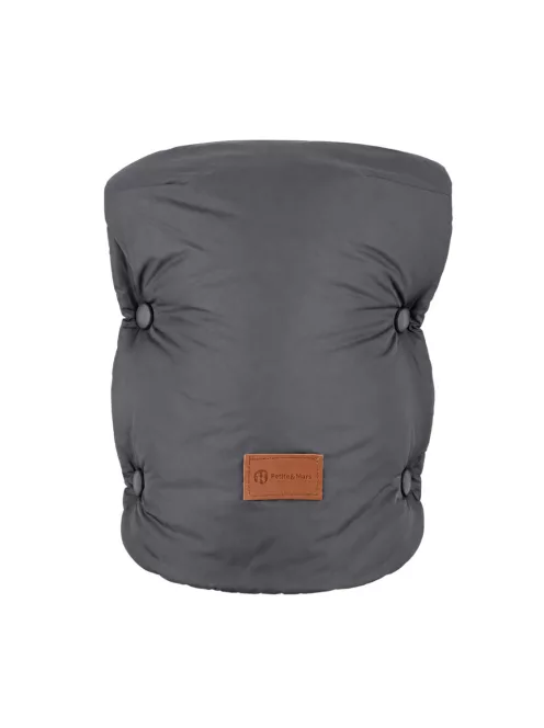 PETITE&MARS Téli szett Jibot 3in1 bundazsák + kézmelegítő kesztyű babakocsira Jasie Charcoal Grey