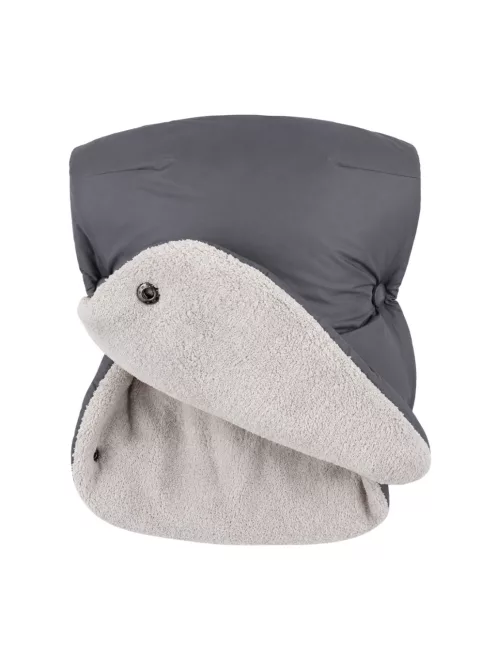 PETITE&MARS Téli szett Jibot 3in1 bundazsák + kézmelegítő kesztyű babakocsira Jasie Charcoal Grey