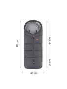 PETITE&MARS Téli szett Jibot 3in1 bundazsák + kézmelegítő kesztyű babakocsira Jasie Charcoal Grey