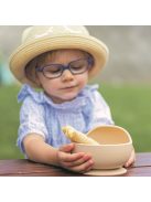 Petite&Mars Szilikon 2 részes étkészlet, tál + evőeszközök, TAKE&MATCH, 6 hó+, Desert Sand 