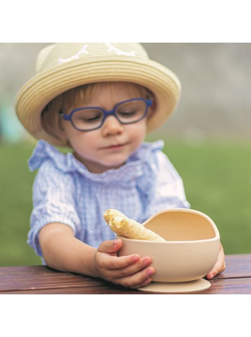 Petite&Mars Szilikon 2 részes étkészlet, tál + evőeszközök, TAKE&MATCH, 6 hó+, Desert Sand 