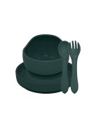 Petite&Mars Szilikon étkészlet, 3 db, Take&Match, Misty Green, 6 hó+